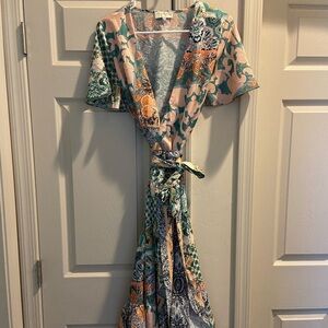 Never Fully Dressed midi wrap dress size 6